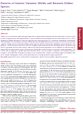 Cover page: Patterns of Genetic Variation Within and Between Gibbon Species