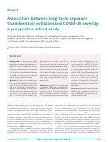 Cover page: Association between long-term exposure to ambient air pollution and COVID-19 severity: a prospective cohort study