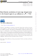 Cover page: Bose-Einstein correlations of same-sign charged pions in the forward region in pp collisions at s=7 TeV