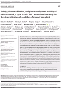 Cover page: Safety, pharmacokinetics, and pharmacodynamic activity of obinutuzumab, a type 2 anti-CD20 monoclonal antibody for the desensitization of candidates for renal transplant