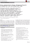 Cover page: Dietary polyphenol intake in Europe: the European Prospective Investigation into Cancer and Nutrition (EPIC) study