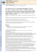 Cover page: Executive functions in premanifest Huntington's disease