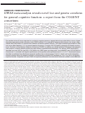 Cover page: GWAS meta-analysis reveals novel loci and genetic correlates for general cognitive function: a report from the COGENT consortium