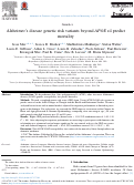 Cover page: Alzheimer's disease genetic risk variants beyond APOE ε4 predict mortality