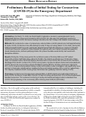 Cover page: Preliminary Results of Initial Testing for Coronavirus (COVID-19) in the Emergency Department.