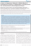 Cover page: A Gene Co-Expression Network in Whole Blood of Schizophrenia Patients Is Independent of Antipsychotic-Use and Enriched for Brain-Expressed Genes