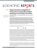 Cover page: Experimental Investigation of Temperature-Dependent Gilbert Damping in Permalloy Thin Films