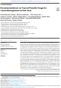 Cover page: Recommendations on Topical Fluoride Usage for Caries Management in East Asia.