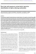 Cover page: Exon size and sequence conservation improves identification of splice-altering nucleotides
