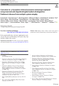 Cover page: Correction to: α-Synuclein in blood exosomes immunoprecipitated using neuronal and oligodendroglial markers distinguishes Parkinson’s disease from multiple system atrophy