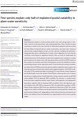 Cover page: Tree species explain only half of explained spatial variability in plant water sensitivity