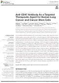 Cover page: Anti-CD47 Antibody As a Targeted Therapeutic Agent for Human Lung Cancer and Cancer Stem Cells