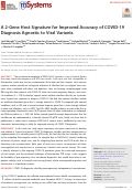 Cover page: A 2-Gene Host Signature for Improved Accuracy of COVID-19 Diagnosis Agnostic to Viral Variants.