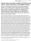 Cover page: Genome-wide association analysis of red blood cell traits in African Americans: the COGENT Network