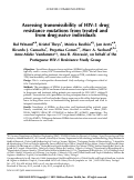 Cover page: Assessing transmissibility of HIV-1 drug resistance mutations from treated and from drug-naive individuals