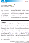 Cover page: Functional microRNA binding site variants