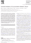 Cover page: Neuronal localization of C1q in preclinical Alzheimer's disease