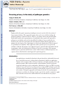 Cover page: Ensuring privacy in the study of pathogen genetics