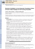 Cover page: Mechanical ventilation in acute hypoxemic respiratory failure: A review of new strategies for the practicing hospitalist