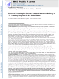 Cover page: Newborn Screening for Severe Combined Immunodeficiency in 11 Screening Programs in the United States