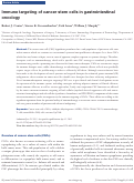 Cover page: Immune targeting of cancer stem cells in gastrointestinal oncology.