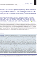 Cover page: Genetic variation in genes regulating skeletal muscle regeneration and tissue remodelling associated with weight loss in chronic obstructive pulmonary disease