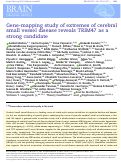 Cover page: Gene-mapping study of extremes of cerebral small vessel disease reveals TRIM47 as a strong candidate