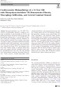 Cover page: Cardiovascular Histopathology of a 11-Year Old with Mucopolysaccharidosis VII Demonstrates Fibrosis, Macrophage Infiltration, and Arterial Luminal Stenosis.