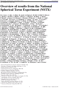 Cover page: Overview of results from the National Spherical Torus Experiment (NSTX)