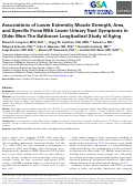 Cover page: Associations of Lower Extremity Muscle Strength, Area, and Specific Force With Lower Urinary Tract Symptoms in Older Men: The Baltimore Longitudinal Study of Aging.