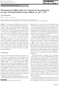 Cover page: Measurement of differential cross sections for the production of a pair of isolated photons in pp collisions at [Formula: see text].