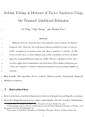 Cover page: Robust fitting of mixtures of factor analyzers using the trimmed likelihood estimator