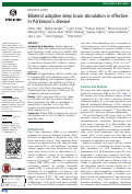 Cover page: Bilateral adaptive deep brain stimulation is effective in Parkinson's disease