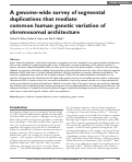 Cover page: A genome-wide survey of segmental duplications that mediate common human genetic variation of chromosomal architecture