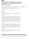 Cover page: Frontal lobe 1H MR spectroscopy in asymptomatic and symptomatic MAPT mutation carriers.