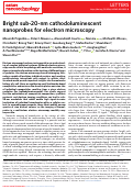 Cover page: Bright sub-20-nm cathodoluminescent nanoprobes for electron microscopy