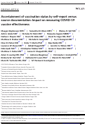 Cover page: Ascertainment of vaccination status by self‐report versus source documentation: Impact on measuring COVID‐19 vaccine effectiveness