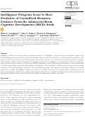 Cover page: Intelligence Polygenic Score Is More Predictive of Crystallized Measures: Evidence From the Adolescent Brain Cognitive Development (ABCD) Study