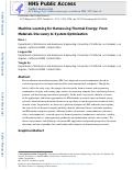 Cover page: Machine Learning for Harnessing Thermal Energy: From Materials Discovery to System Optimization.