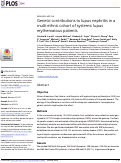 Cover page: Genetic contributions to lupus nephritis in a multi-ethnic cohort of systemic lupus erythematous patients