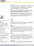 Cover page: Optical coherence tomography is a useful tool in the differentiation between true edema and pseudoedema of the optic disc.