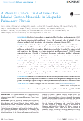 Cover page: A Phase II Clinical Trial of Low-Dose Inhaled Carbon Monoxide in Idiopathic Pulmonary Fibrosis