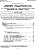 Cover page: International Union of Basic and Clinical Pharmacology. XC. multisite pharmacology: recommendations for the nomenclature of receptor allosterism and allosteric ligands.