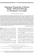 Cover page: Emergent properties of neural repair: elemental biology to therapeutic concepts