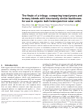 Cover page: The finale of a trilogy: comparing terpolymers and ternary blends with structurally similar backbones for use in organic bulk heterojunction solar cells