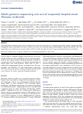 Cover page: Whole-genome sequencing rule-out of suspected hospital-onset Rhizopus outbreaks