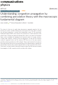 Cover page: Understanding congestion propagation by combining percolation theory with the macroscopic fundamental diagram.