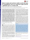 Cover page: Mode of action and resistance studies unveil new roles for tropodithietic acid as an anticancer agent and the γ-glutamyl cycle as a proton sink