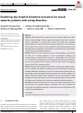 Cover page: Examining day hospital treatment outcomes for sexual minority patients with eating disorders