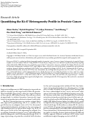 Cover page: Quantifying the ki-67 heterogeneity profile in prostate cancer.